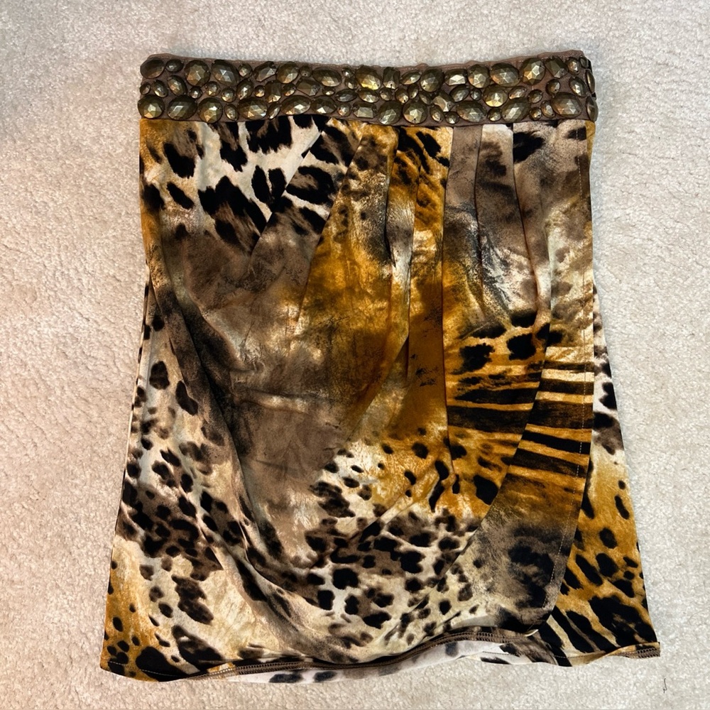 Leopard Print Beaded Women's top XS
